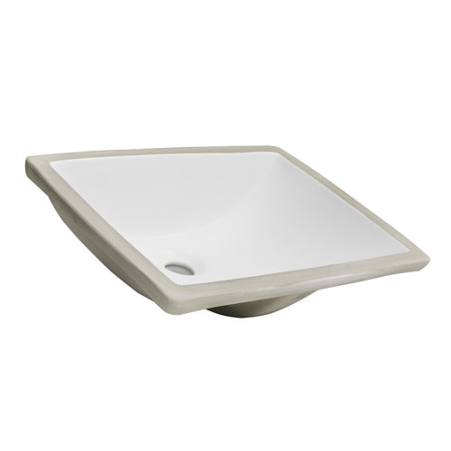 Ticor Sinks Belfast Series 12.75'' Ceramic Rectangular Undermount Bathroom Sink with Overflow
